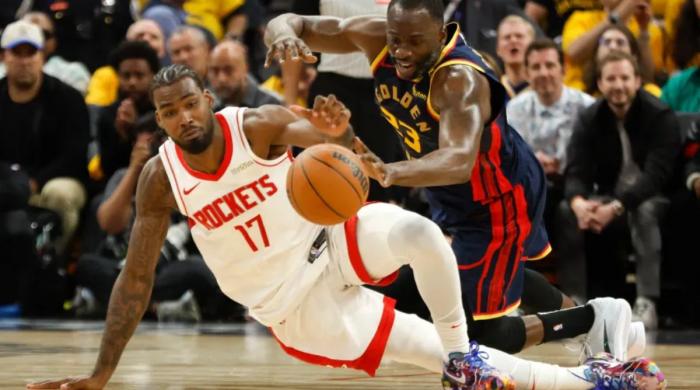 What Warriors' Draymond said to Eason after Rockets-Warriors scuffle