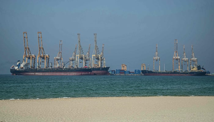 Tankers are seen at the Khor Fakkan Container Terminal, the only natural deep-sea port in the region and one of the major container ports in the Sharjah Emirate, along the Strait of Hormuz, on June 23, 2025. — AFP