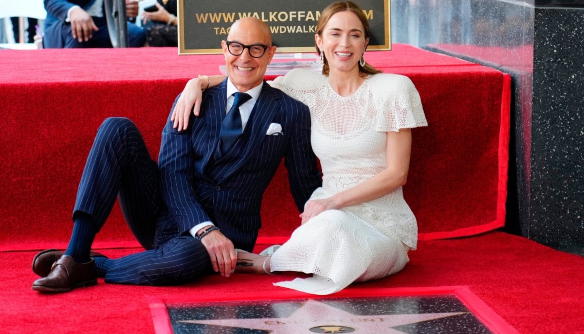 Emily Blunt, Stanley Tucci turn Walk of Fame into family reunion