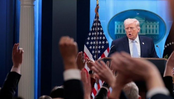 US President Donald Trump takes questions as he speaks during a press conference in the James S. Brady Press Briefing Room at the White House in Washington, DC, US, April 6, 2026. — Reuters