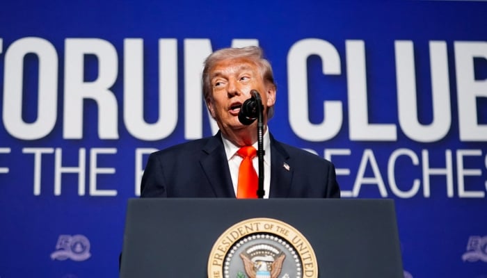 US President Donald Trump attends an event at the Raymond F Kravis Center for the Performing Arts in West Palm Beach, Florida, US, May 1, 2026. — Reuters