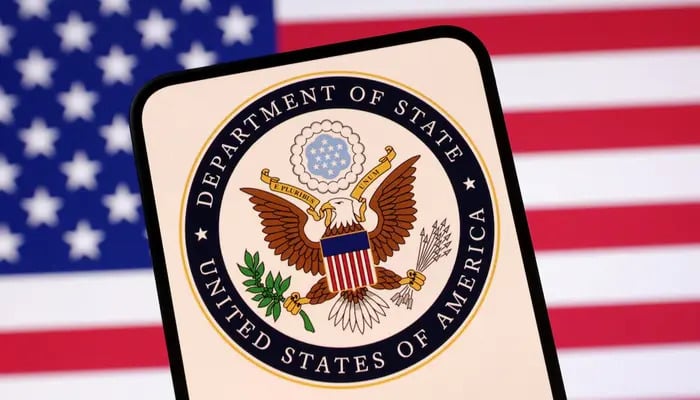 United States Department of State logo and U.S. flag are seen in this illustration taken April 23, 2025. — Reuters