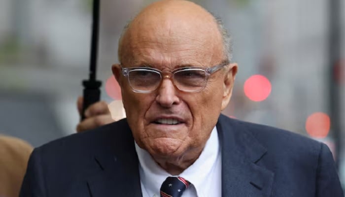 Former Donald Trump lawyer and former New York City Mayor Rudolph Giuliani arrives at US Federal court in his case to surrender valuables to Georgia election workers he was found to have defamed, in New York City, US, November 26, 2024.— Reuters