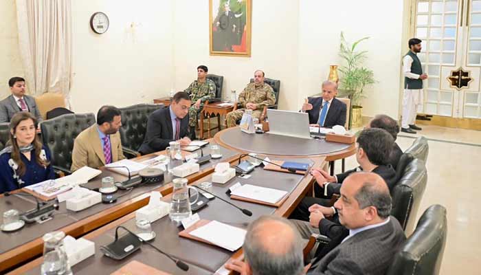 Prime Minister Shehbaz Sharif chairs a meeting with Ministry of National Health Services, Regulations and Coordination in Islamabad on May 5, 2026— PID