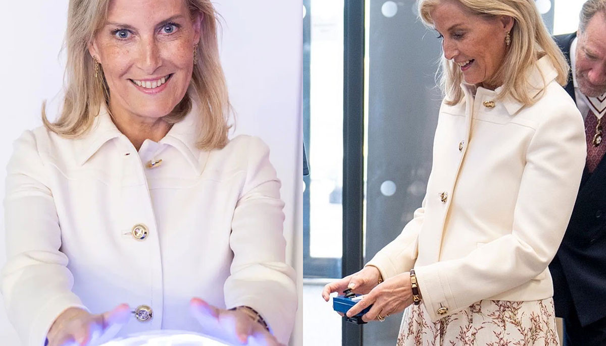 Duchess Sophie glows up by placing her hands on plasma ball