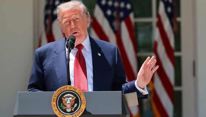 US President Donald Trump delivers remarks in the Rose Garden at the White House in Washington, DC, US, May 8, 2026.— Reuters/File