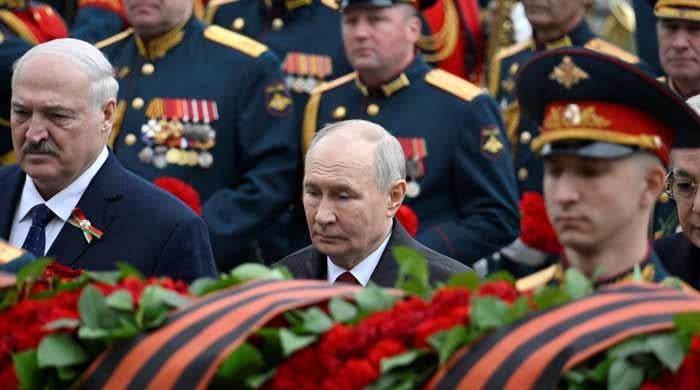 Putin says army fighting 'aggressive' Nato-backed force in Victory Parade address