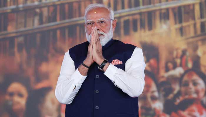 Indias Prime Minister Narendra Modi gesutres as he attends a swearing-in ceremony of Suvendu Adhikari as the Chief Minister of West Bengal, at the Brigade Parade Ground in Kolkata, India, May 9, 2026. — Reuters/File