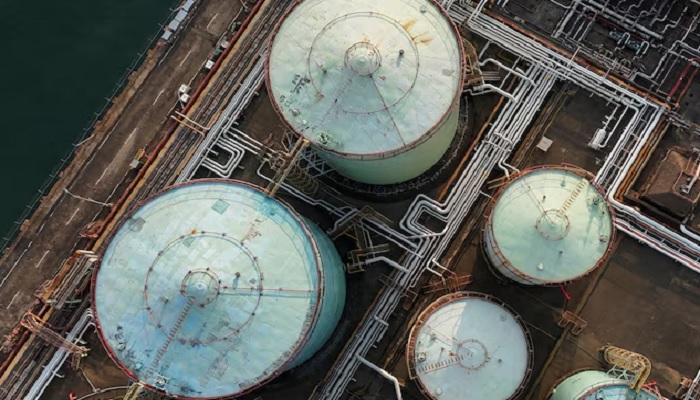 A drone view shows oil storage tanks at a depot at Tsing Yi port in Hong Kong, China March 19, 2026.— Reuters