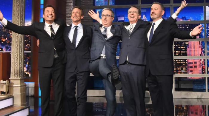 Stephen Colbert stages late night host reunion ahead of ‘Late Show' finale