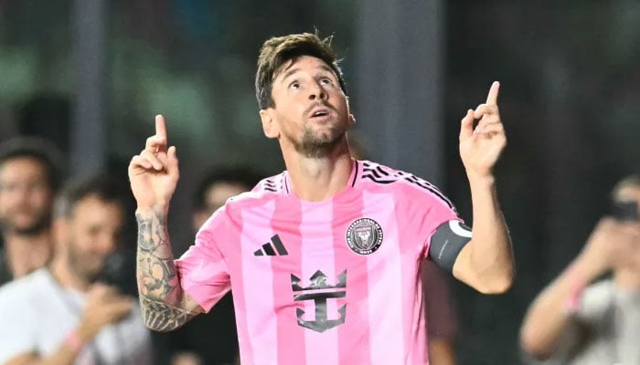 Inter Miamis Lionel Messi celebrates scoring his teams second goal during the Major League Soccer regular season match between Inter Miami CF and LA Galaxy at Chase Stadium in Fort Lauderdale, Florida, on August 16, 2025. — AFP/File