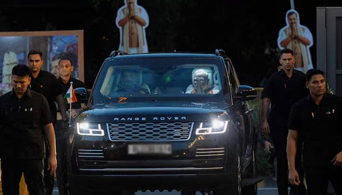 Indias Prime Minister Narendra Modi arrives at the Bharatiya Janata Party (BJP) headquarters in New Delhi, India, May 4, 2026.— Reuters