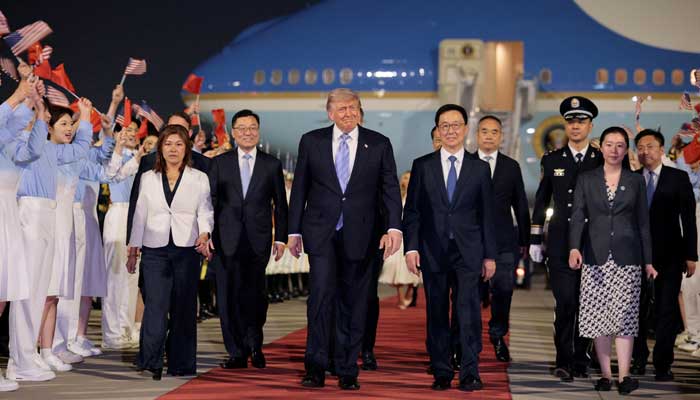 US President Donald Trump participates in an arrival ceremony at Beijing Capital International Airport during his visit to the country, in Beijing, China, May 13, 2026. — Reuters