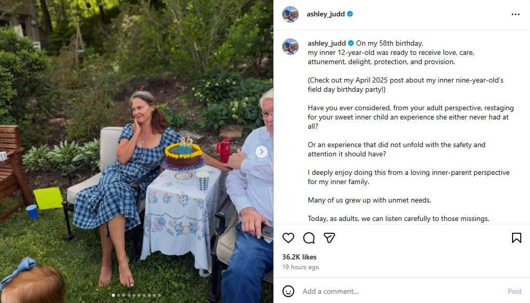 Ashley Judd restages her childhood with party for her ‘inner 12-year-old