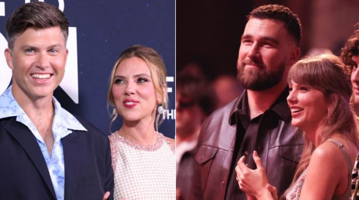 Travis Kelce bonds over being 'less famous' partner with Colin Jost