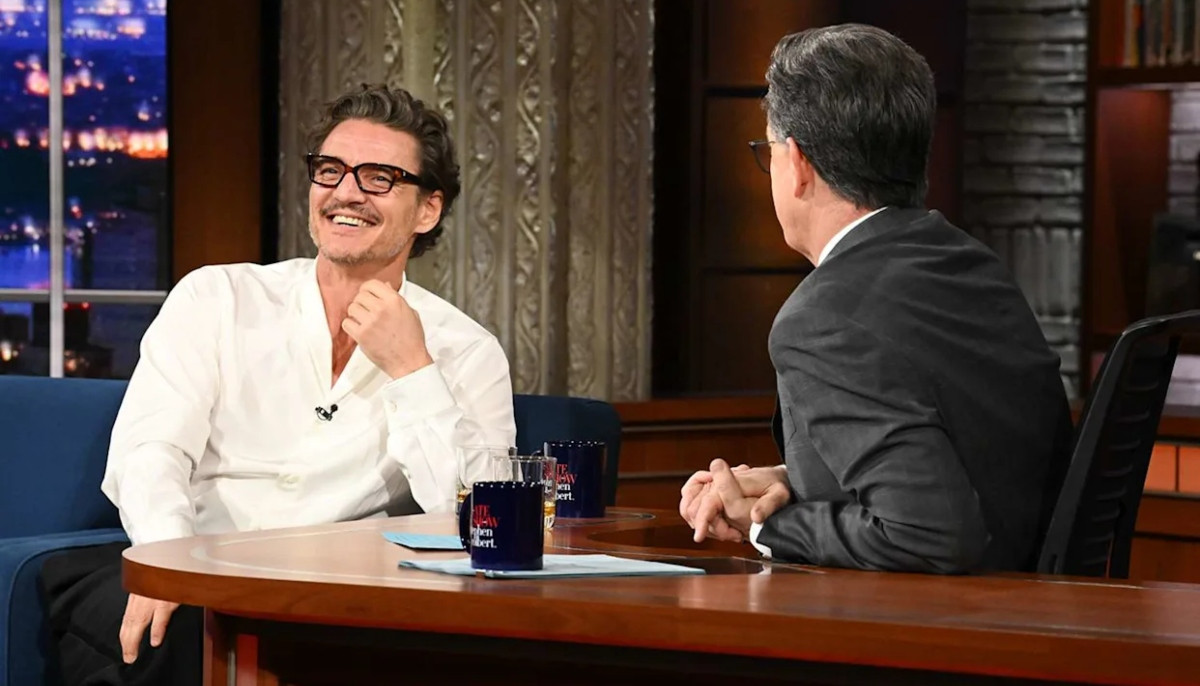 Pedro Pascal's surprise PDA moment with Stephen Colbert breaks the internet