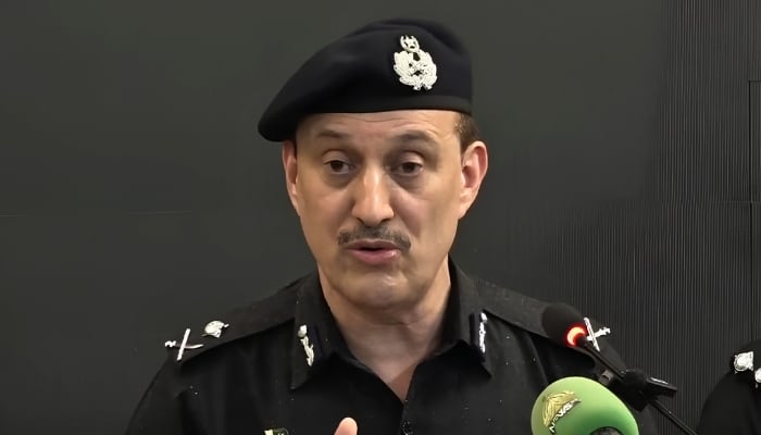 Karachi Additional Inspector General (AIG) Azad Khan addresses a press conference in Karachi, May 15, 2026. — Screengrab via YouTube/Geo News