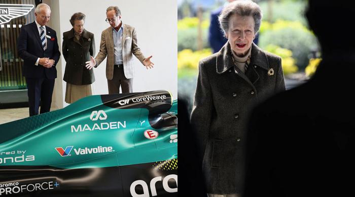 Princess Anne lands in style by helicopter for high-speed mission with Aston Martin