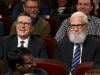 Colbert welcomes Letterman as they crash CBS logo with 'The Late Show' props