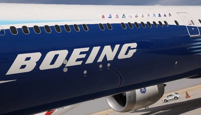 A Boeing plane is displayed at the Dubai Airshow, in Dubai, United Arab Emirates, November 17, 2025.— Reuters