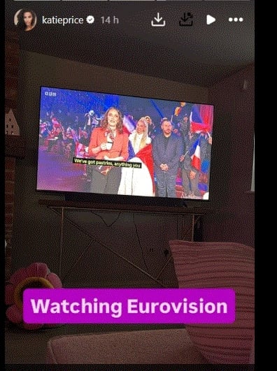 Katie Price finds distraction from marriage melodrama with Eurovision night