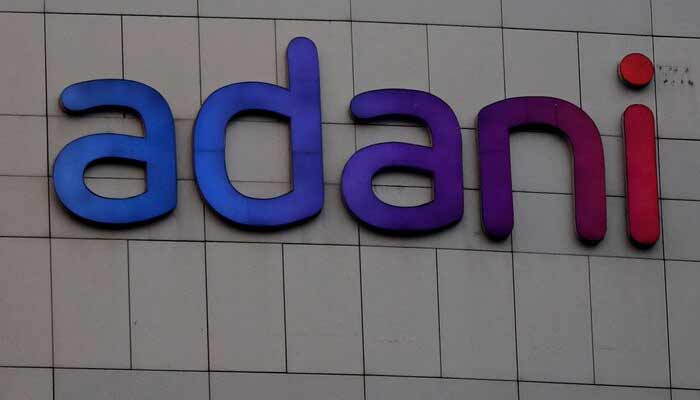 The logo of the Adani Group is seen on the facade of its Corporate House on the outskirts of Ahmedabad, India, January 27, 2023.— Reuters
