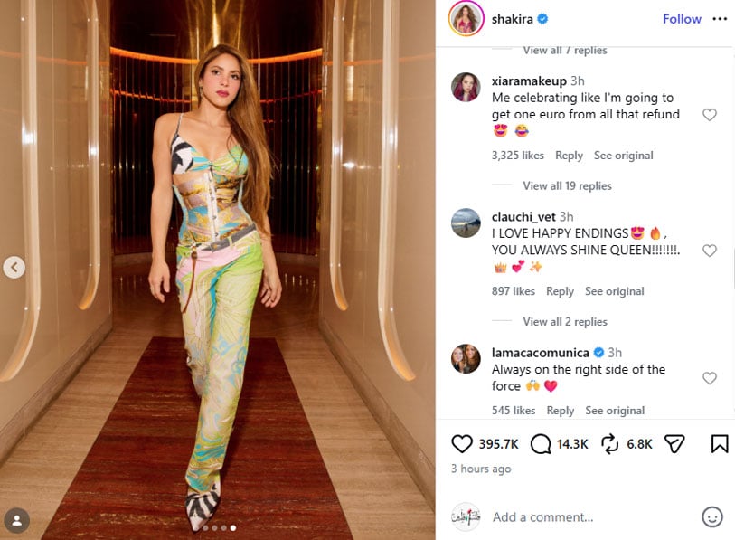 Shakira makes sassy statement with Rihanna song after tax case victory