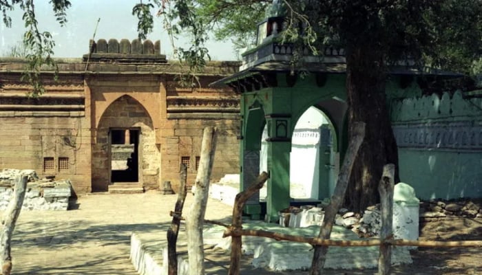 The main entrance to the Bhojshala complex in Dhar, Madhya Pradesh, India, on January 29, 2003. — AFP