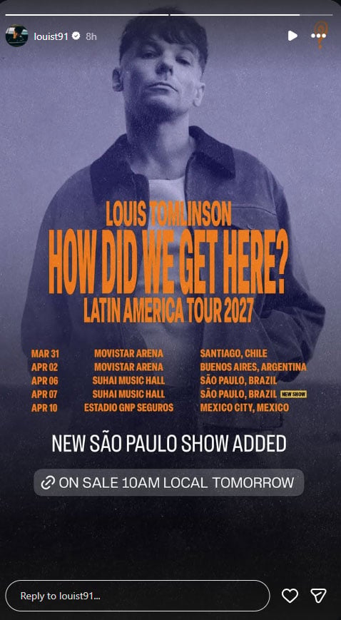 Louis Tomlinson makes unexpected announcement ahead of Latam leg