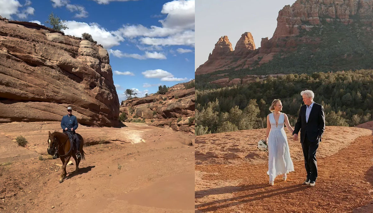 Charles Spencer shares romantic desert moments after surprise wedding