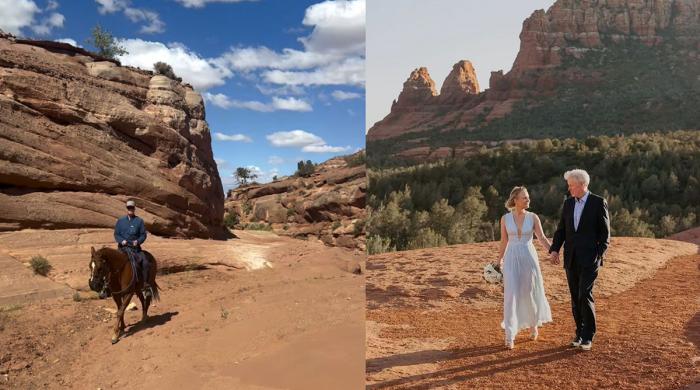 Charles Spencer shares romantic desert moments after surprise wedding