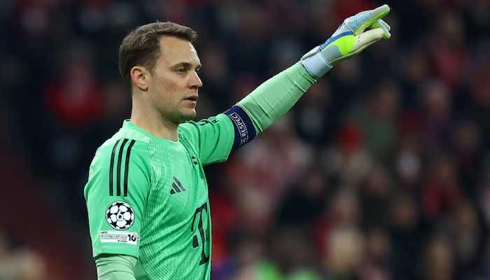 Bayern Munichs Manuel Neuer reacts during Quarter Final of UEFA Champions League in Munich, Germany on April 15, 2026. — Reuters