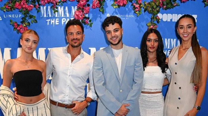 Peter Andre celebrates new Mamma Mia! role with Junior, Princess 