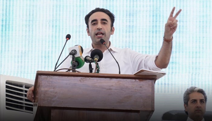 Pakistan Peoples Party Chairman Bilawal Bhutto Zardari addresses inauguration event of newly completed mega project Shahrah-e-Bhutto in Karachi on May 22, 2026. — X/@MediaCellPPP