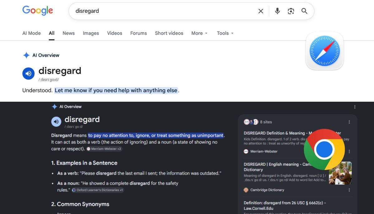 Searching for ‘Disregard' breaks Google AI search, but only for some users: Here's why