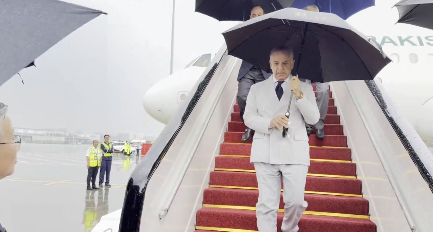 Prime Minister Shehbaz Sharif arrives in China on a four-day visit, Hangzhou Xiaoshan International Airport, China, May 23, 2026. — Screengrab via X/@GovtofPakistan