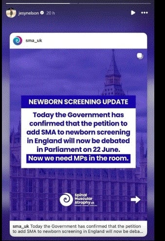 Jesy Nelsons fight for SMS screening moves closer to approval in Parliament
