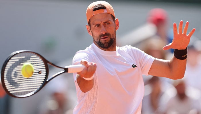 Serbias Novak Djokovic during practice ahead of the French Open in Paris on May 23, 2026. — Reuters