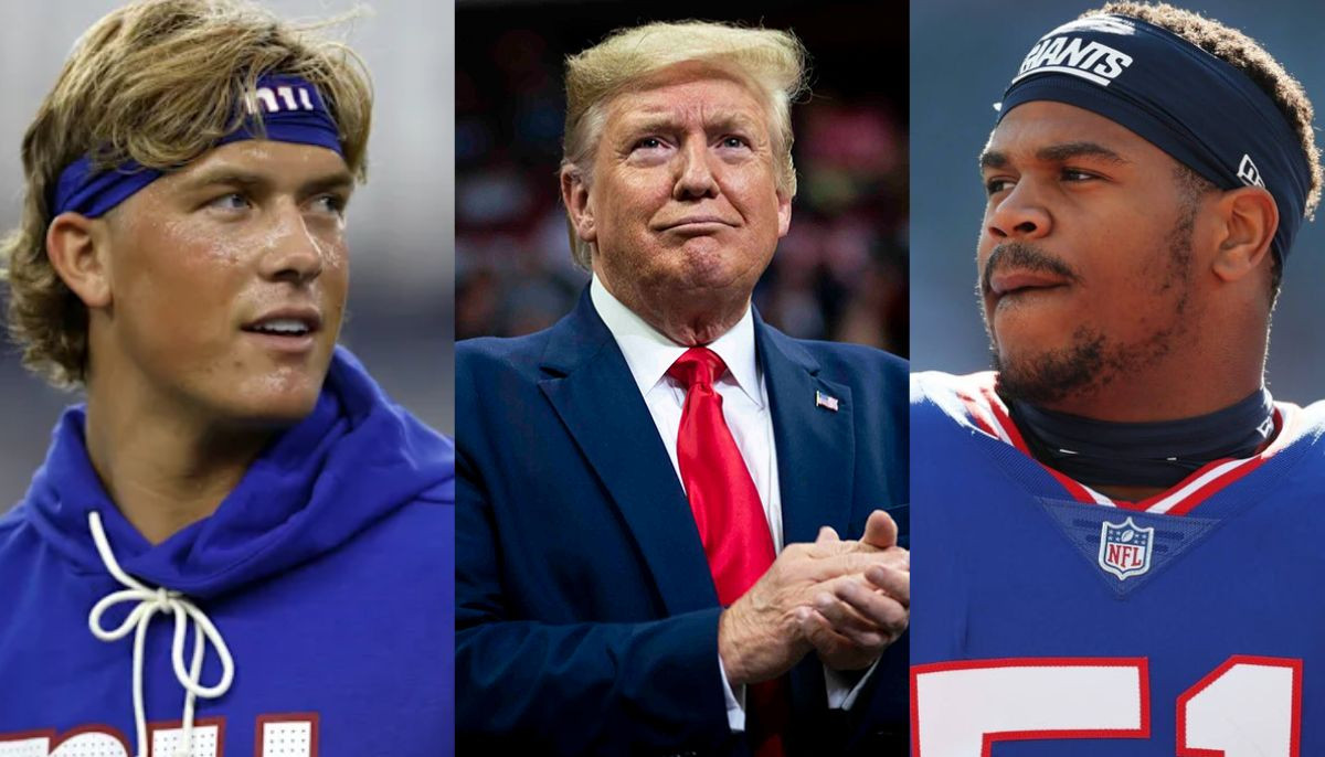 What did Giants' star Abdul Carter say about Daxson Dart for introducing Trump at rally?