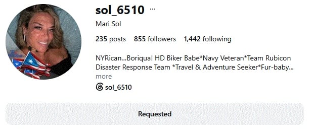 Marisols official Instagram account