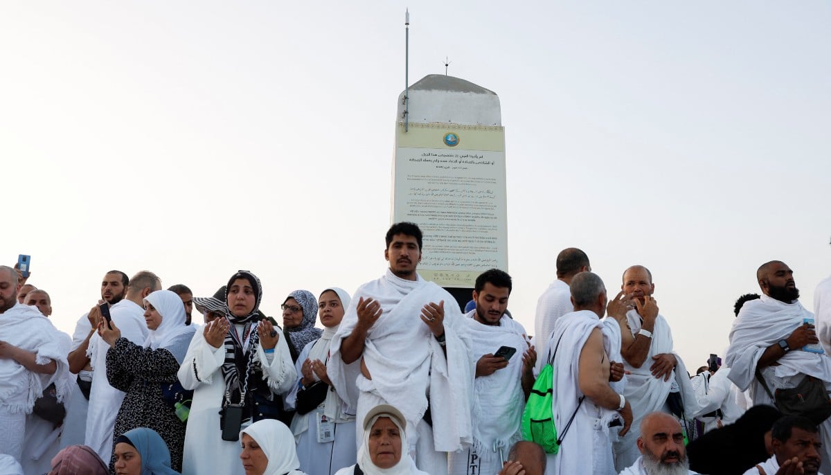 Muslim pilgrims gather at Mount of Mercy on the plain of Arafat as the sun rises during the annual Hajj pilgrimage, outside the holy city of Makkah, Saudi Arabia, May 26, 2026. — Reuters