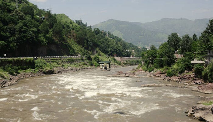 A general view of the River Jhelum is pictured in Muzaffarabad on August 8, 2019. — Reuters