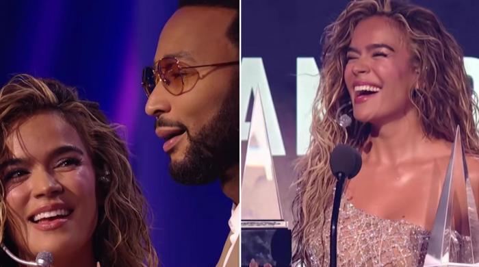 John Legend surprises Karol G with unexpected second AMA win