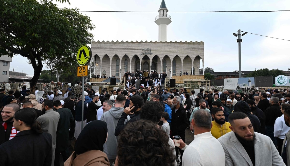 Muslim worshippers gather outside the Lakemba Mosque, after the Eid ul Adha prayer in western Sydney, Australia, on May 27, 2026. — AFP