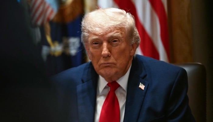 US President Donald Trump looks on during a cabinet meeting in the Cabinet Room of the White House in Washington, DC, on May 27, 2026. — AFP