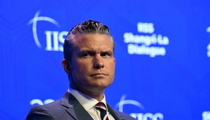 US Secretary of Defence Pete Hegseth delivers an address during the 23rd Shangri-La Dialogue summit in Singapore on May 30, 2026. — AFP