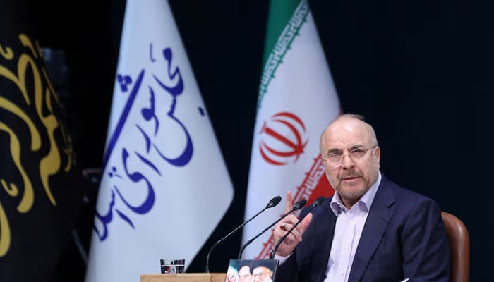Iranian Parliament Speaker Mohammad Bagher Ghalibaf speaks during a press conference in Tehran, Iran, November 27, 2024. — Reuters