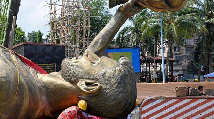 WATCH: India takes down giant Messi statue over safety concerns