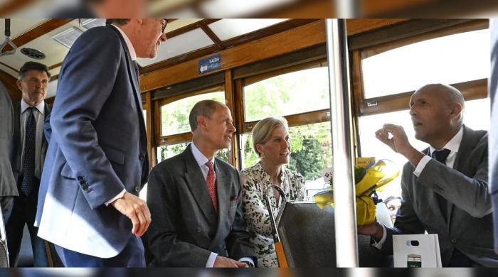 Prince Edward, Duchess Sophie react to tram ride in Portugal