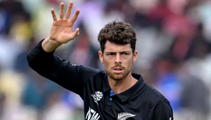 New Zealands Mitchell Santner sets the field during their ICC Mens T20 World Cup match against UAE at the MA Chidambaram Stadium in Chennai, India, February 10, 2026. — AFP